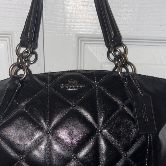 Coach Kelsey Quilted Leather Satchel Handbag F13951 - Picture 10 of 13